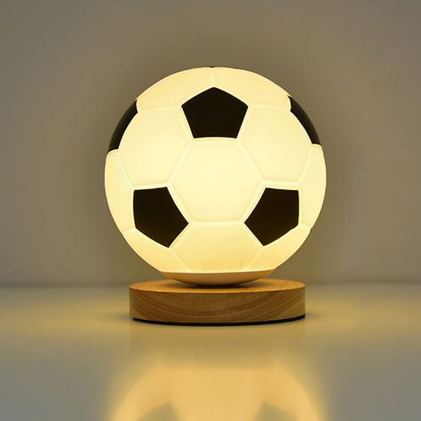 Pumpumly Football Night Light, Football Gifts for Boys Girls, Glass Night Light with Warm White Light Changing, Decorative Desk Lamp, Creative Gift Sports Fans Toys : Amazon.co.uk: Lighting Lamps For Boys Room, Soccer Room Ideas For Boys, Boys Football Bedroom Ideas, Soccer Bedroom Decor, Boys Soccer Bedroom, Boys Football Bedroom, Football Gifts For Boys, Football Lamp, Football Room Decor