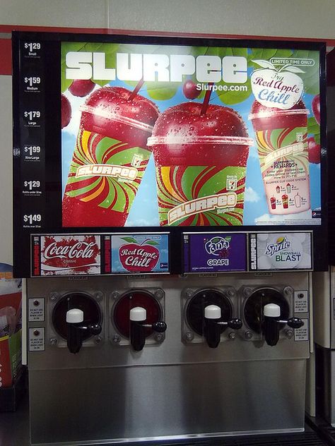 Slurpee Machine - in the house. Yes please Slushie Machine Aesthetic, Slurpee Machine, Snowball Stand, Bus Advertising, Slushie Machine, At Home Movie Theater, Drinks Machine, Waffle House, Happy Friendship