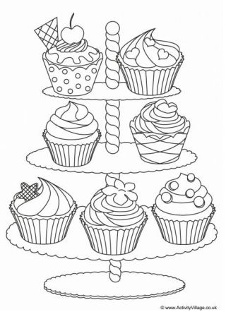 Cupcake Coloring Pages, Free Printable Birthday Cards, Happy Birthday Coloring Pages, Food Coloring Pages, Birthday Coloring Pages, Birthday Card Printable, Coloring Book Pages, Coloring Pictures, Art Journals