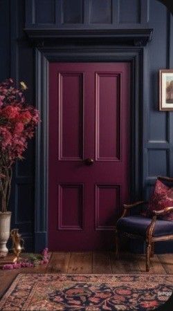 Deep Purple Walls, Moody Purple Paint Colors, Dark Purple Paint, Dark Purple Walls, Purple Ceiling, Burgundy Bedroom, Purple Paint Colors, Moody Vibes, Small Bedroom Organization