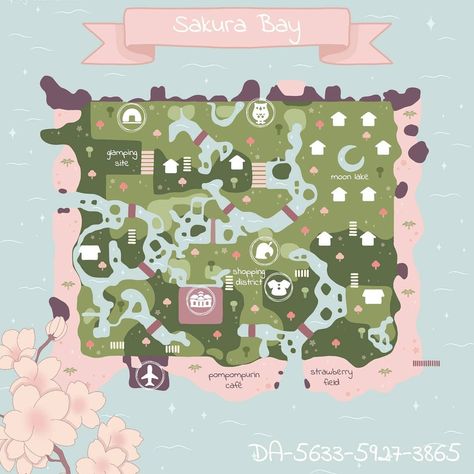 Resident Services, Dream Address, Pink Island, Acnh Cottagecore, Map Layout, Map Ideas, Animal Crossing Wild World, Easy Animals, Qr Codes Animal Crossing