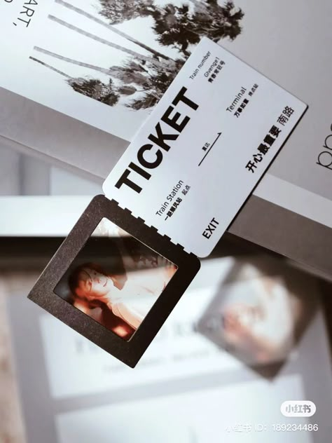 Creative Ticket Design, Ticket Design Ideas, Aesthetic Business Cards, Postcard Idea, Card Aesthetic, Ticket Design, 카드 디자인, Merch Ideas, Name Cards