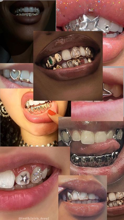 Matching Grills Couple, Grillz Inspo Women, Girls With Grills Grillz, Grills For Women Teeth Aesthetic, Grill Ideas Teeth, Grills Black Women, Grill Teeth Female, Girl With Grills, Girls Grills