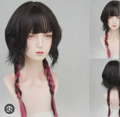 Jellyfish Haircut Braids, Jellyfish Haircut, Light Bangs, Pink Jellyfish, Party Wig, Hair Color Streaks, Wig Party, Haircut Inspiration, Braided Wig