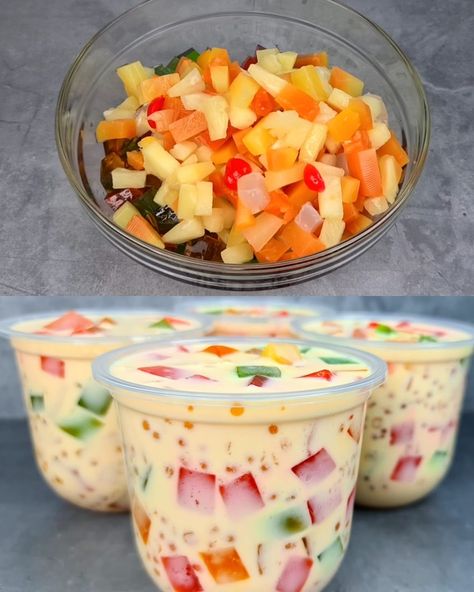 This refreshing Fruity Tapioca Jelly Drink is a delightful and colorful treat that’s perfect for any occasion. With a combination of jelly, fruit, cream, and tapioca pearls, it’s a fun ... Read more Jelly Fruit, Crock Pot Recipes, Dessert Aux Fruits, Yellow Foods, Refreshing Desserts, Summer Dessert, Crockpot Recipes Easy, Fruit Recipes, Summer Desserts