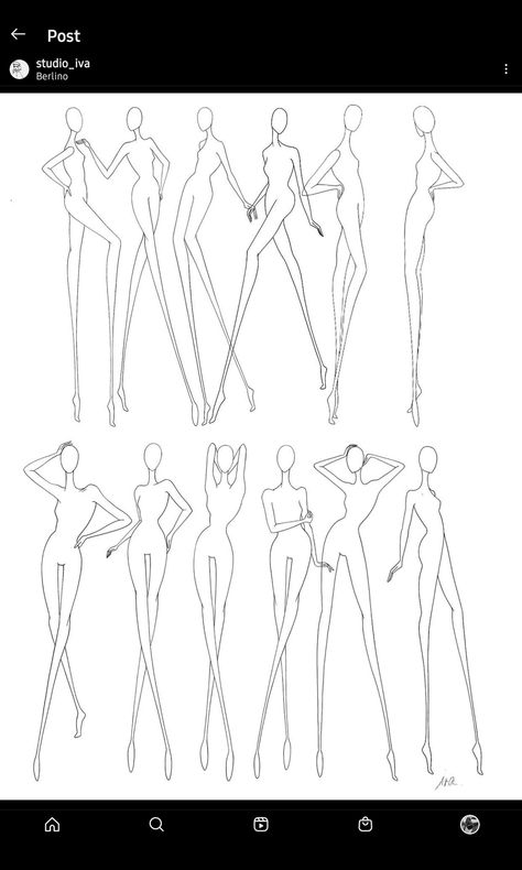 Stylized Croquies Fashion Illustrations, Stylized Fashion Croquis, Stylised Croquis Illustration Poses, Mannequin Drawing Sketches, Stylized Croquis Illustrations Poses, Crochet Fashion Illustration, How To Draw Model Figures, Fashion Croquis Poses Templates, Fashion Croquis Stylised