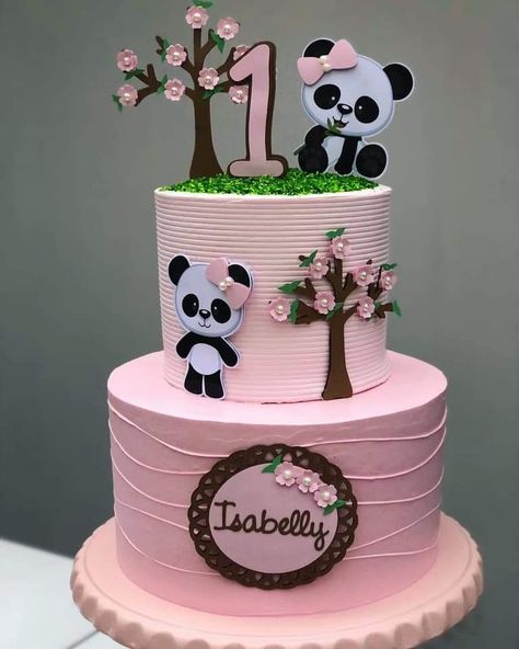 Bolo Do Panda, Panda Theme Cake, Panda Birthday Theme, Panda Birthday Party Decorations, Panda Birthday Cake, Panda Themed Party, Bolo Panda, Panda Cake, Panda Birthday Party