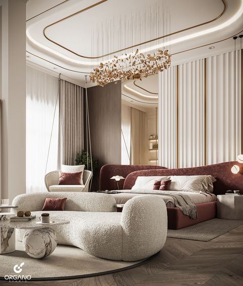 Master Bedroom Design. :: Behance Bedroom Behance Design, Modern Master Bedrooms Decor Luxury, Rich Bedroom Luxury Modern, Neoclassic Bedroom Design, Rich Bedroom Luxury, Luxurious Master Bedrooms, Pop Bedroom, Neoclassical Bedroom, Luxury Bedroom Lighting