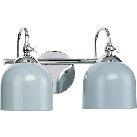 Lark Manor Anitra 2 - Light Dimmable Vanity Light & Reviews | Wayfair Blue Vanity, Blue Bath, Contemporary Bathroom Vanity, Progress Lighting, Bath Vanity Lighting, Bath Light, Coastal Blue, Task Lighting, Bath Vanity