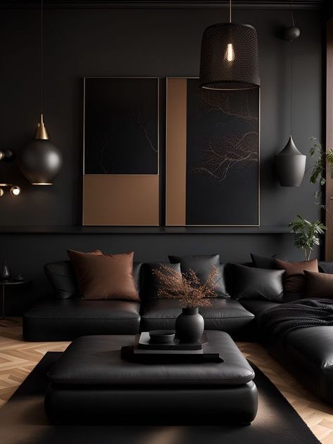 Dark Living Room Designs 2024 21 Ideas: Modern Luxury, Cozy Spaces - Japandi Trends Revealed! Dark Living Room Decor, Dark Interior Design, Brown Couch Living Room, Cozy Living Room Design, Dark Living Rooms, Bad Inspiration, Black Living Room, Living Room Decor Inspiration, Dark Home