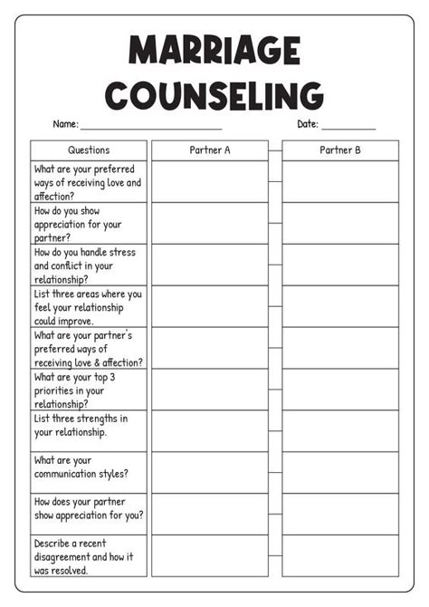 Printable Marriage Counseling Worksheets Marriage Worksheets, Marriage Worksheets Printables, Marriage Activities, Gottman Worksheets Free Printable, Couples Therapy Activities Worksheets, Relationship Therapy Worksheets, Couple Therapy, Emotional Needs In Marriage, Gottman Worksheets