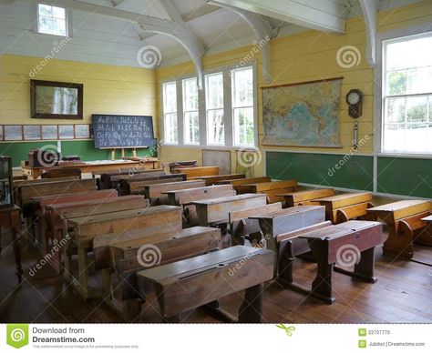 Photo about Old school house classroom with desks at remote rural settlement, Matakohe, Northland, New Zealand - horizontal format. Image of learning, painted, alphabet - 22707770 Old School Classroom, Hillsdale College, Teaching American History, Sunday School Rooms, Classroom Desk, Teaching College, Old School House, French Classroom, Classical Education