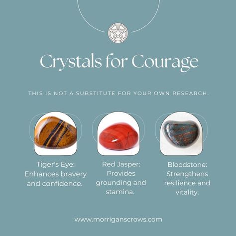 or July, let's boost courage with these crystals: Tiger's Eye: Enhances bravery and confidence, perfect for facing challenges. Red Jasper: Provides grounding and stamina, supporting perseverance. Bloodstone: Strengthens resilience and vitality, empowering you. These crystals will bolster your courage this month. #Courage #Strength #Confidence #Resilience #WitchesOfInstagram #WitchyVibes #PagansOfInstagram #WitchCrafting #WiccanLife #MagicIsReal #WitchyWoman #GreenWitchery #HearthWitchery #Sha... Pagan Lifestyle, Traditional Witchcraft, Kitchen Witchery, Edgy Jewelry, Magical Life, Facing Challenges, Crystal Healing Stones, Season Of The Witch, Shadow Work