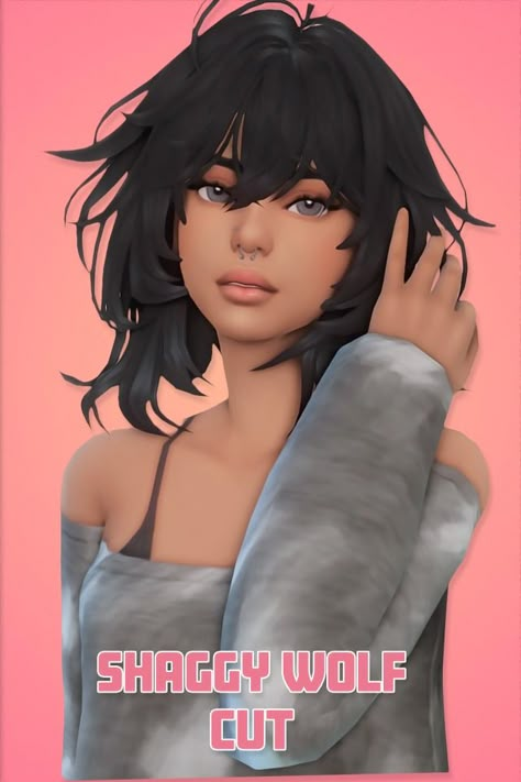 Shaggy Wolf Cut, Sims 4 Cas Background, Sims Love, Sims 4 Cc Hair, Sims 4 Cc Eyes, Cc Mods, Sims 4 Gameplay, Sims 4 Cc Packs, Wolf Cut