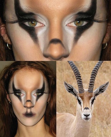 Animal Eyeliner, Halloween Animal Makeup, Wolf Makeup, Bird Makeup, Deer Makeup, Funky Makeup, Animal Makeup, Drag Make-up, 2024 Halloween