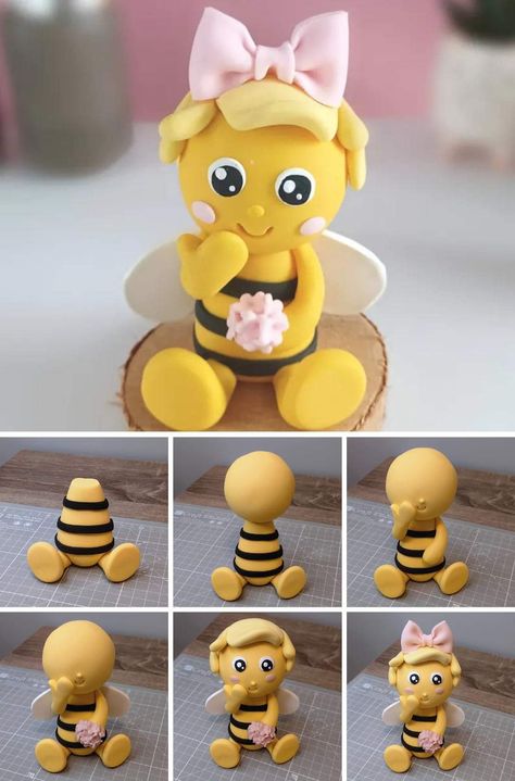 Bee Cake Topper, Bee Birthday Cake, Stunning Cakes, Bee Cake, Cake Decorating Courses, Fondant Figures Tutorial, Diy Bouquet Wrap, Bee Cakes, Safari Cakes