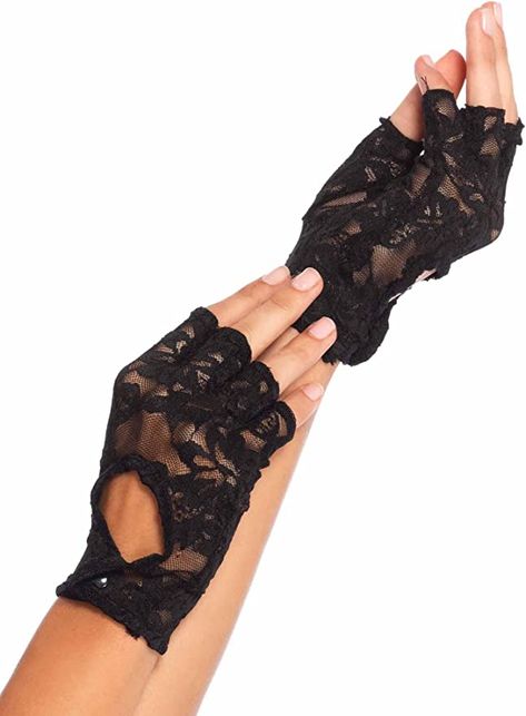 Amazon.com: Leg Avenue Women's Keyhole Lace Fingerless Gloves Costume Accessories, Black, One Size US: Clothing, Shoes & Jewelry Lace Gloves Black, Lace Gloves Fingerless, Glamour Gloves, Floral Gloves, Lace Fingerless Gloves, Short Gloves, Gloves Fingerless, Evening Gloves, Quirky Style