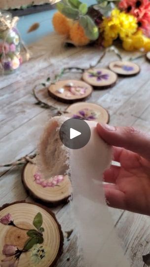 Dried Flowers On Wood, Dried Flower Resin Coasters, Pressed Flower Wooden Tray, Spring Garland, Dried Flower Picture Frame Wood, Dried Pressed Flowers, Diy Mod Podge, Beautiful Monday, Paper Flower Garlands