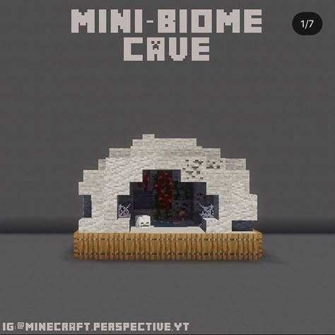 Bat Enclosure Minecraft, Mini Biomes Minecraft, Minecraft Museum Ideas, Minecraft Mini Games, Minecraft Mini Builds, Minecraft Museum, Cave Design, Minecraft Statues, Bangunan Minecraft