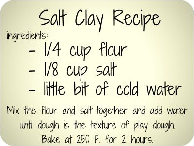 salt clay RECIPE Salt Clay Recipe, Salt Clay, Salt Dough Crafts, Salt Dough Recipe, Clay Recipe, Thrift Shop Finds, Homemade Clay, Salt Dough Ornaments, Clay Food