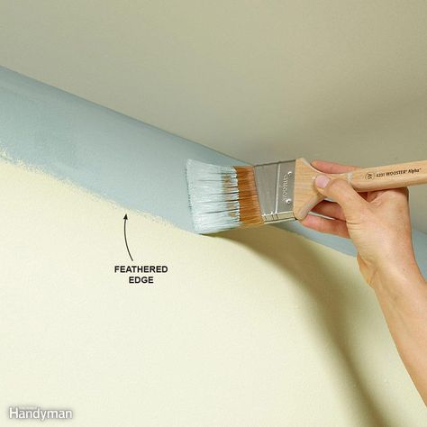 How to Get a Feathered Paint Edge Edge Painting Tool, Painting Walls Tips, House Painting Tips, Interior Design Courses Online, Ceiling Texture, Interior Design Courses, Paint Line, Storing Paint, Kraf Diy