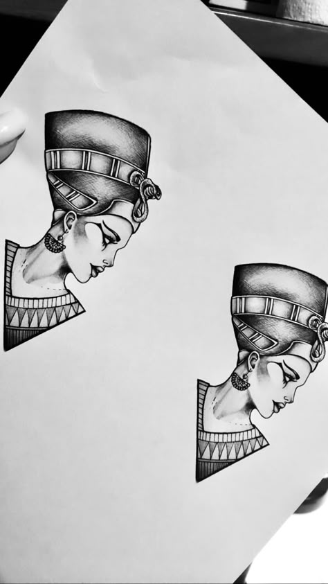 #tattooart #nefertiti #tattoodesigns ❤️❤️ Nefertiti Tattoo Meaning, Nefitiri Tattoo, Small Nefertiti Tattoo, Nefrititi Tattoo, Goddesses Tattoo, Nefertiti Tattoo Design, Queen Nefertiti Tattoo, Egyptian Queen Tattoos, Mythology Goddesses