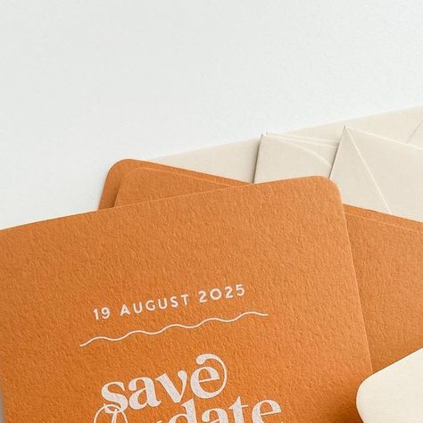 State of Elliott • Event stationery + signage on Instagram: "New Colour ~ T E R R A C O T T A Now available across all printed card items. Seen here as Big Love save the date, rounded corners with Almond envelope. Swipe to see how terracotta sits in our oranges section of our colour palette. From left to right: • Burnt Orange • Tangerine • Terracotta • Soft Peach #autumnwedding #fallwedding #savethedate #biglove #weddingmoodboard #stylinginspo #boldcolour #inviteinspo #weddinginspo #stationeryideas #weddingcolours #moderninvites #modernwedding #terracottawedding #terracottainvites #weddingsigns #weddingstationery #weddinginviteprinting #invitationsuite #weddingdesigner #weddingstyling #weddingideas #weddingcolours #bestweddinginvites #invitepackages" Terra Cotta Wedding, Event Stationery, Printing Wedding Invitations, Modern Invitation, Wedding Mood Board, Fresh Design, Big Love, Invitation Suite, Colour Palette