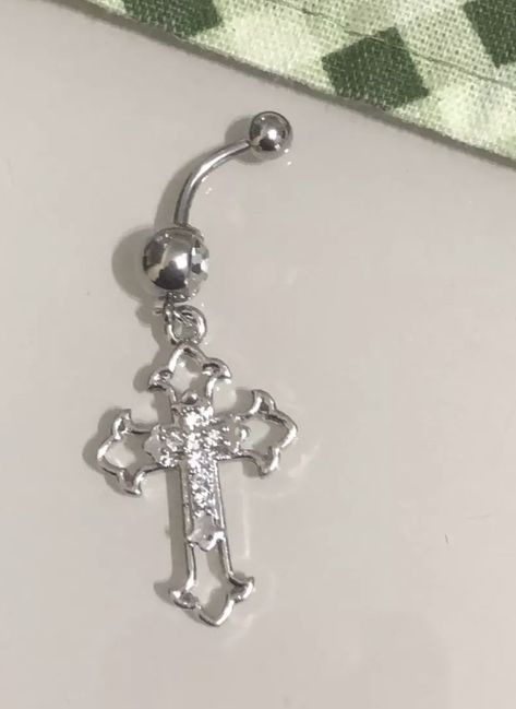 Black Belly Piercing, Y2k Belly Piercing, Cross Belly Button Piercing, Cute Belly Rings, Belly Piercings, Bellybutton Piercings, Belly Button Piercing Jewelry, Belly Piercing Jewelry, Cool Piercings