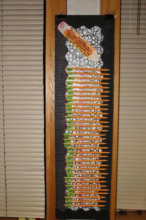 trying to solve my pencil problem in the classroom. Created a pencil parking chart. Each pencil is numbered and they must return it at the end of the day. When a pencil is needing replacement, a new pencil will go into their slot. Let's see if this stops the wasteful pencil problem... Pencil Classroom Management, Classroom Pencil Storage, Pencil Parking Lot Classroom, Colored Pencil Storage, Classroom 2023, Classroom Diy, Classroom Boards, Teaching Language, Class Theme