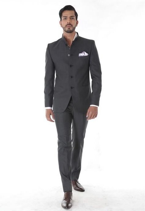 Classic Grey Bandhgala Suit – The Imperial India Company Grey Bandhgala Suit Men, Bandh Gala Suits For Men, Bandh Gala For Men, Wedding Party Reception, Jodhpuri Suit For Men, Outfits Guide, Prince Suit, Beer Wallpaper, Jodhpuri Suits