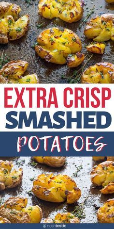 Small Potatoes Recipe, Smashed Potatoes Baked, Gold Potato Recipes, Roasted Smashed Potatoes, Perfect French Fries, Baby Potato Recipes, Smashed Potatoes Recipe, Potatoes Baked, Crispy Smashed Potatoes