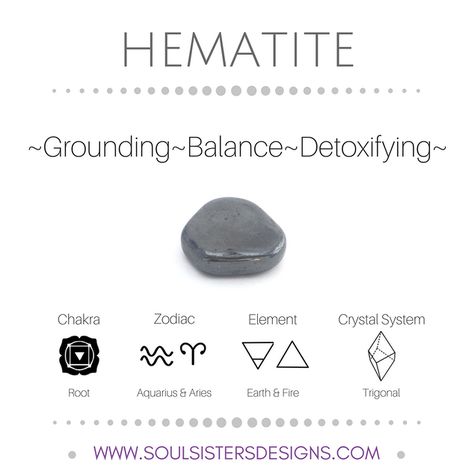 Hematite Aquarius Aries, Grounding Crystals, Hematite Ring, Hematite Crystal, Crystal System, Metaphysical Healing, Spiritual Crystals, Gemstone Meanings, Crystal Therapy