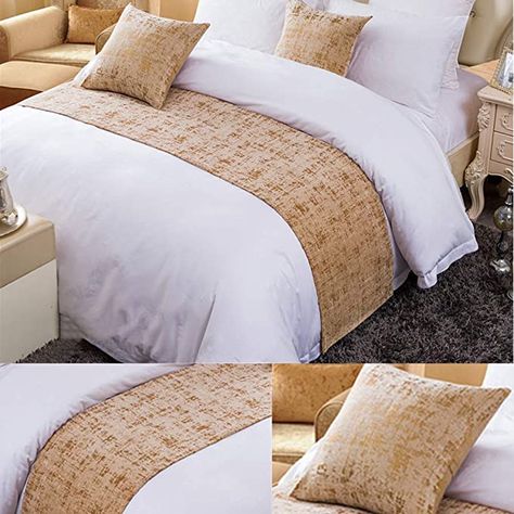 Amazon.com: Twelve Gold Bed Runner Scarf Bedding Scarves Chenille Bed Decorative for Bedroom Hotel Bedroom Single: Bedding & Bath Single Bedding, Bedroom Throw, Gold Bed, Bed Scarf, Hotel Bedroom, Hotel Bed, Bed Runner, Bedroom Hotel, Single Bed