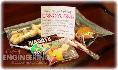 Goodie Bag contents from Board Game Theme Party: Treats from Your Trip Through Candyland Game Night Goodie Bags, Board Game Theme Party Favors, Kids Board Game Birthday Party, Board Game Themed Snacks, Candyland Board Game Diy, Candyland Board Game Printable, Board Game Themes, Board Game Party, Camping Theme Birthday