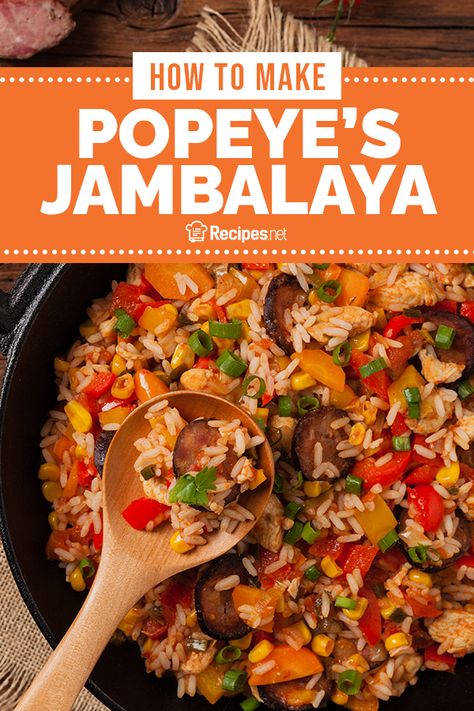 35 mins. · Serves 8 · Use this Popeye's Jambalaya recipe for your main course or side dish! Learn the recipe here.