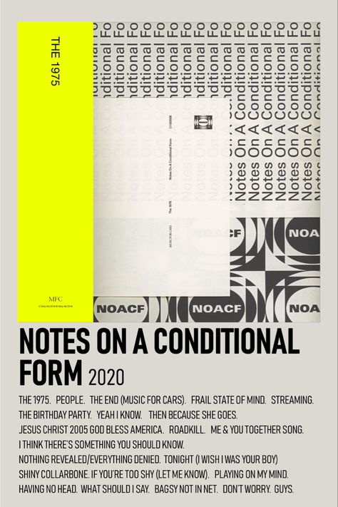 album poster notes on a conditional form 1975 Album Poster, The 1975 Album Poster, The 1975 Noacf, Notes On A Conditional Form, The 1975 Songs, The 1975 Album, The 1975 Poster, 1975 Poster, 1975 Concert