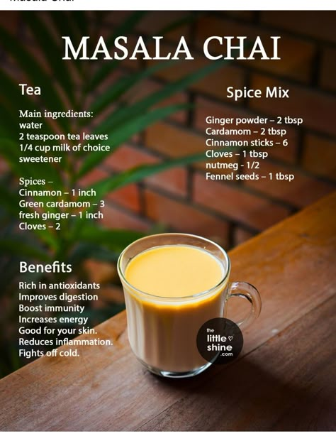 Masala Chai Tea Recipe, Masala Chai Tea, Chai Tea Recipe, Teas Recipes, Iced Coffee Recipes, Tea Drink Recipes, Masala Tea, Chai Recipe, Spice Mix Recipes