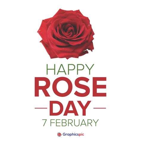 Happy Rose Day On February 7 with red rose symbol poster illustration - Free Vector - Graphics Pic 7 February Rose Day, Rose Day Pic, Rose Day Quotes, Rose Symbol, Happy Rose Day, 7 February, Streak Ideas, Rose Day, Snap Streak Ideas Easy