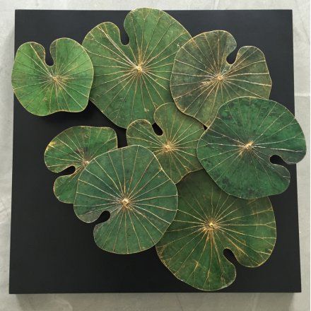 Lotus Leaf Art, Lotus Installation, Leaf Composition, Chinese Tea Table, Indian Lotus, Japanese Lotus, Lotus Sculpture, Copper Painting, Lotus Painting