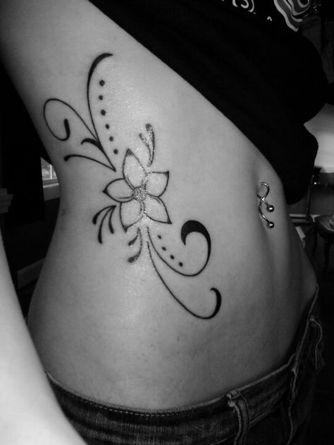 My tattoo Tatoos Woman Waist, Flower Tattoos On Stomach, Simple Stomach Tattoos, Side Stomach Tattoos, Simple Flower Tattoo, Stomach Tattoos Women, Waist Tattoos, Hibiscus Tattoo, Lower Stomach