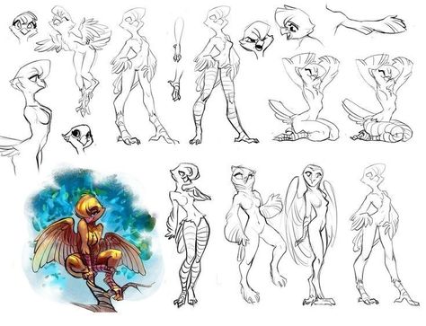 Anthro Bird, Cute Fantasy Creatures, Cartoon Sketches, Creature Concept Art, Character Design Animation, Bird Drawings, Character Design References, Drawing Base, Creature Design