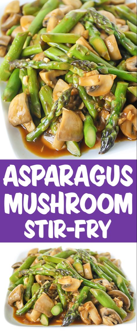 Mushroom Asparagus, Asparagus Mushroom, Asparagus Chicken, Easy Asparagus, Asparagus Stir Fry, Meals Vegan, Mushroom Stir Fry, Asparagus And Mushrooms, Diner Recept