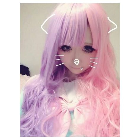 0 Cutecore Hair, Gyaru Pink, Pastel Goth Hair, Gyaru Hair, Human Doll, Goth Hair, Circle Lenses, Kawaii Cat, Pink Tone