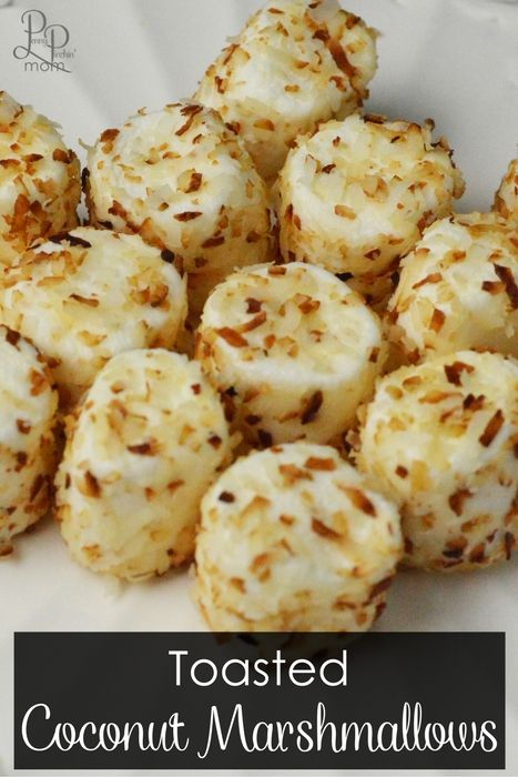 Toasted Coconut Marshmallows Recipe!  Easy to make right at home! Coconut Marshmallow Recipe, Coconut Flakes Recipe, Flake Recipes, Dessert Homemade, Cup Of Hot Chocolate, Coconut Desserts, Recipes With Marshmallows, Out Of Debt, King Arthur Flour