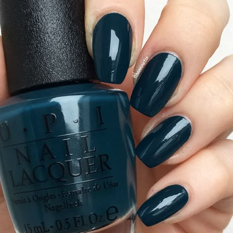 CIA = Color is awesome - OPI Washington DC collection Opi Cia Color Is Awesome Gel, Cia Opi Nail Color, Opi Cia Color Is Awesome, Opi Dip Colors, Opi Fall Nail Colors, Dark Turquoise Nails, Dark Teal Nails, Opi Washington Dc Collection, Autumnal Nails