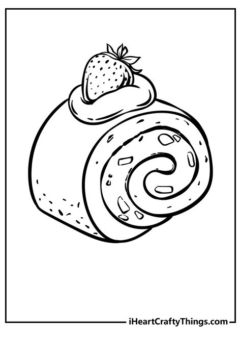 Coloring Pages Food Sweets, Drawings Of Desserts, Coloring Food Pages, Cute Food Coloring Pages Free Printable, Coloring Book Art Easy, Cute Drawings To Print, Dessert Drawing Easy, Food Colouring Pages, Pictures To Color Printable