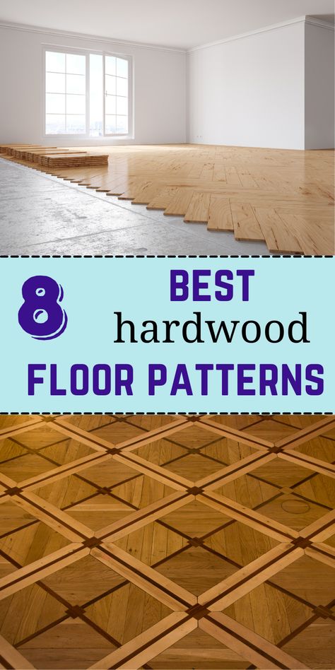 Instead of following millions of builders and renovation contractors that install exactly the same pattern everywhere take a look at these. Remodel On Point team breaks down 8 best hardwood floor patters that can be used in home remodeling. Unique Hardwood Floors, Wood Flooring Patterns Layout, Hardwood Floor Patterns, Hardwood Floor Designs, Entrance Ideas Entryway, Flooring Styles, Ideas Entryway, Renovation Tips, Entrance Ideas