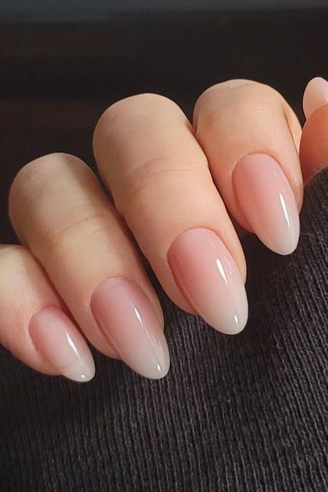 dip powder nail problems Oval Shaped Ombre Nails, Pink Natural Nails Acrylic, Short Almond Ombre Nails, Summer Nails 2024 Trends Almond Simple, Ombre Nail Ideas, White Nail Ideas, Unghie Sfumate, Prom Nail, Elegant Nail Designs