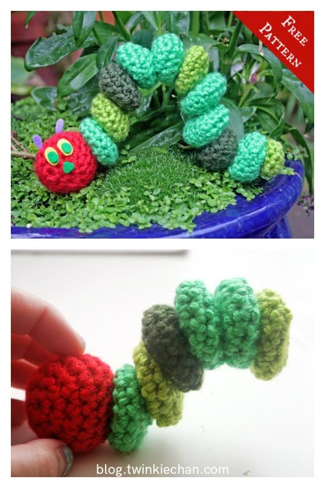 Very Hungry Caterpillar Sewing Pattern, Crochet Very Hungry Caterpillar Pattern, Very Hungry Caterpillar Crochet Pattern, Crochet Hungry Caterpillar Pattern Free, Hungry Caterpillar Crochet Pattern Free, Crochet Bugs And Insects Free Pattern, Crochet Insects Free Pattern, Crochet Classroom Ideas, Small Crochet Toys