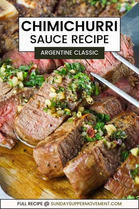 Sauces For Steaks, Steak And Chimichurri Sauce Dinner Sides, Chimichurri Sauce Steak, Chimmi Churri Sauce Steak, Steak And Chimichurri Sauce Dinner, Chimichurri Recipe Steak, Skirt Steak Recipes Chimichurri, How To Make Chimichurri, Grilled Porterhouse Steak